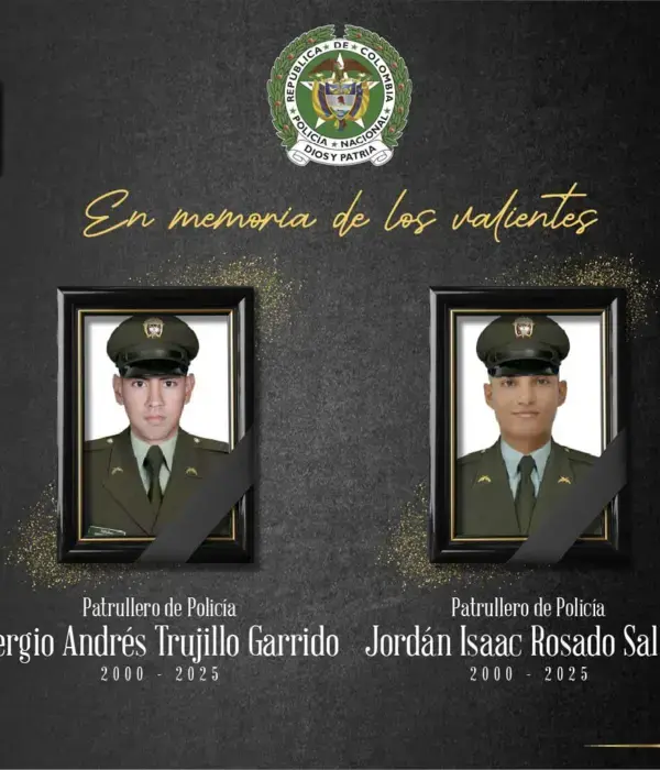 Los patrulleros Sergio Andrés Trujillo Garrido y Jorge Isaac Rosado Salles