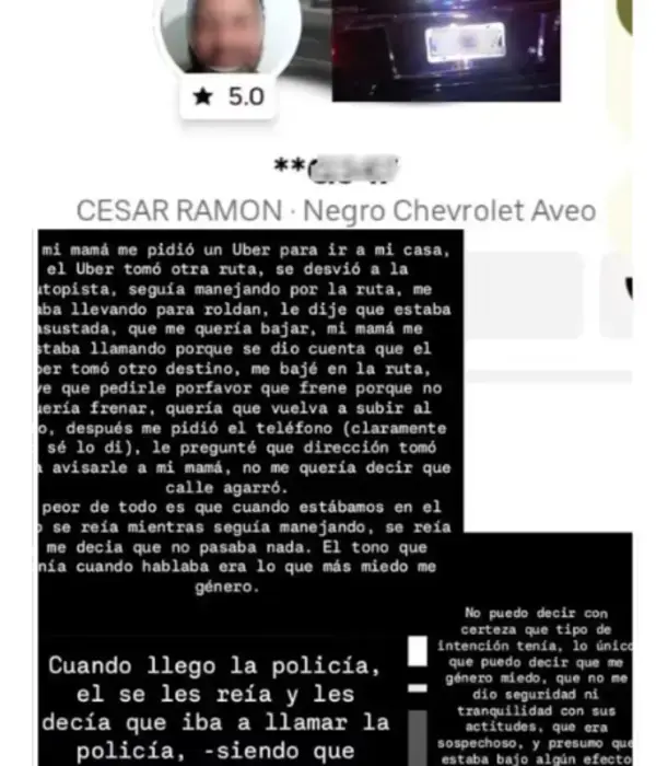 La joven se asustó y trató de comunicarse con su madre.