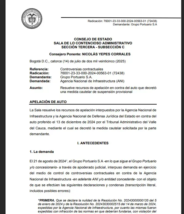Sentencia del Consejo de Estado.
