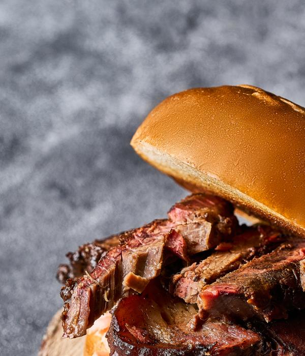 El Sándwich de brisket de Go BBQ.