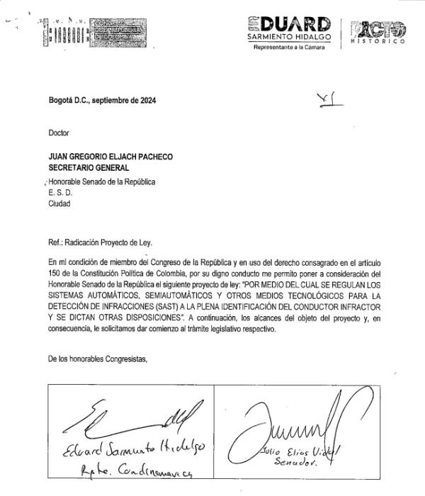 El proyecto de ley fue radicado en el Senado en septiembre de 2024.