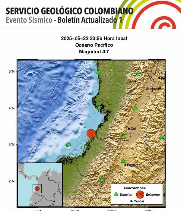 Fuerte temblor en la noche de este jueves, 22 de mayo