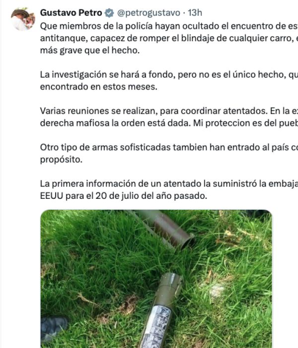 El trino del presidente Gustavo Petro.