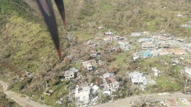 El 98 por ciento de la infraestructura de la isla quedó destruida, según autoridades.