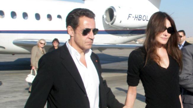 Carla Bruni con su esposo, el expresidente francés, Nicolas Sarkozy.