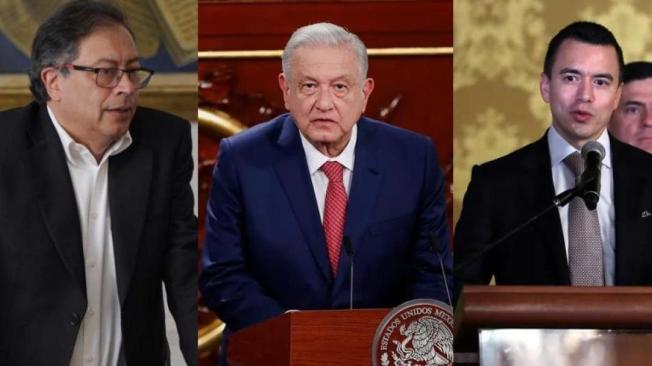 Gustavo Petro, López Obrador y Daniel Noboa.