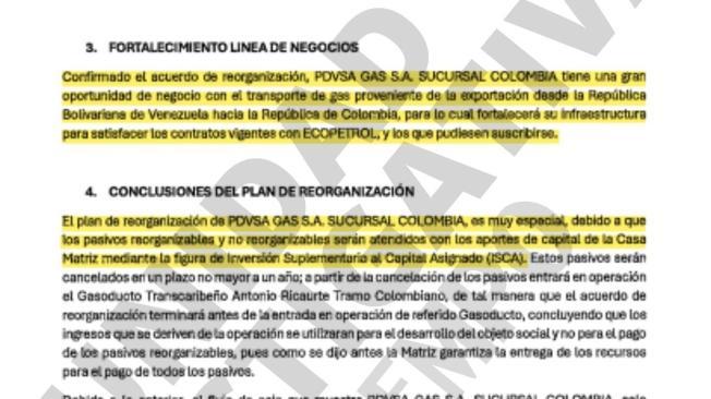 Description: Este es otro de los apartes de las cartas enviadas por la sucursal de Pdvsa en Colombia.