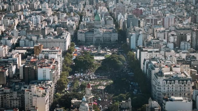 Movilización del sector educativo contra el gobierno del presidente Javier Milei en Buenos Aires (Argentina).