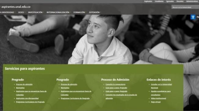 Página web de la UNAL.