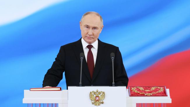 Vladimir Putin, en la ceremonia de posesión en el Kremlin.