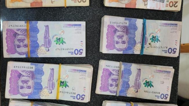 Dinero en efectivo incautado