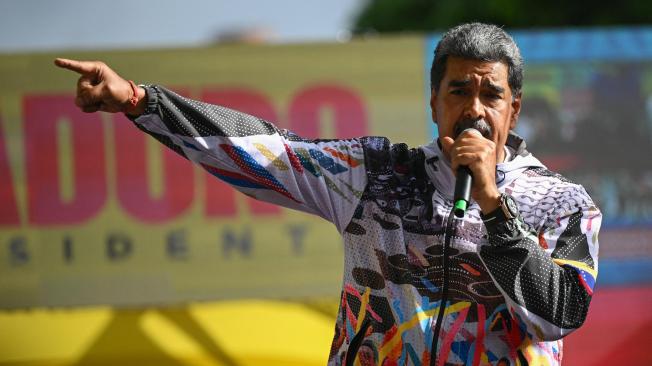 El presidente de Venezuela, Nicolás Maduro, durante un acto de campaña en Caracas.