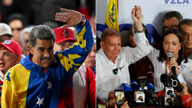Nicolás Maduro y María Corina Machado y Edmundo González.