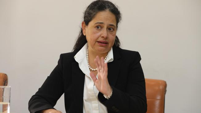María Inés Agudelo Valencia. Presidenta Bolsa Mercantil de Colombia (BMC). durante una entrevista concedida al diario El Tiempo hoy 21 de agosto del 2024. FOTO MAURICIO MORENO CEET EL TIEMPO