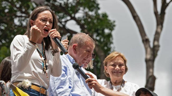 La oposición venezolana, con María Corina Machado a la cabeza, denunció fraude en las elecciones venezolanas. 
