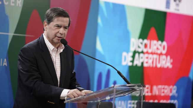 El ministro del Interior, Juan Fernando Cristo, en su intervención.