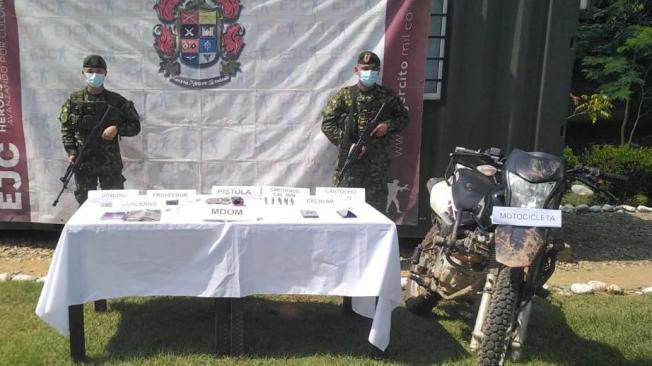 Elementos encontrados durante el operativo en contra de alias Andrés, presunto cabecilla financiero de Eln en Antioquia