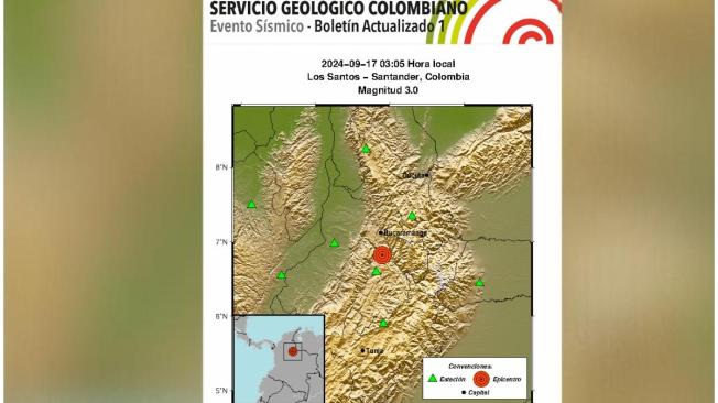 Temblor en Los Santos este 17 de septiembre.