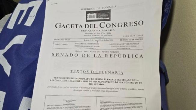 Texto del Senado que no fue entregado a los representantes, según Juvinao.