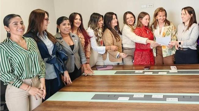 Algunas de las integrantes de la Bancada Púrpura.