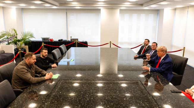 Reunión de Donald Trump y Volodimir Zelenski.