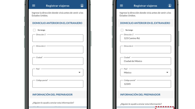 La información adicional que pide CBP One para programar una cita.