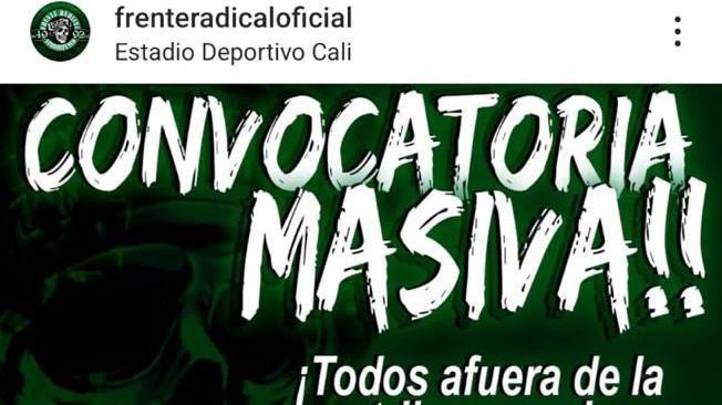 Convocatoria de hinchas a las afueras del estadio Palmaseca