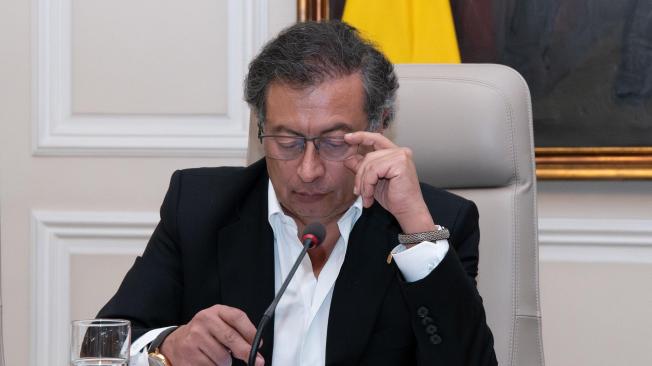 El presidente Gustavo Petro durante un consejo de ministros en la Casa de Nariño.