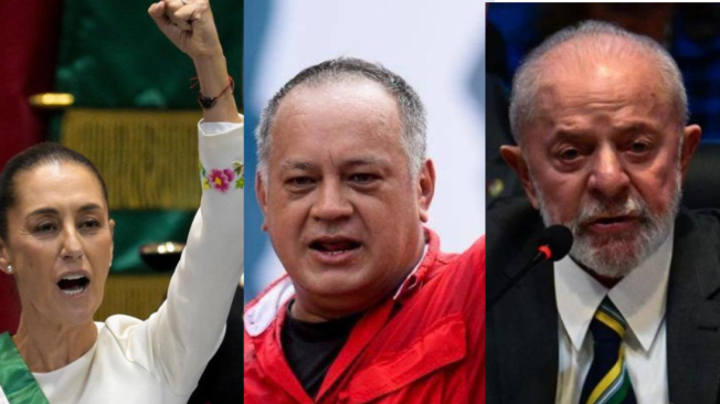 Claudia Sheinbaum, Diosdado Cabello y Luiz Inácio Lula da Silva.