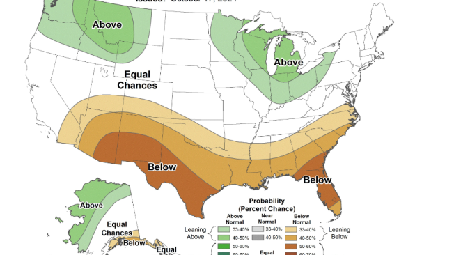 Las precipitaciones de NOAA para el invierno