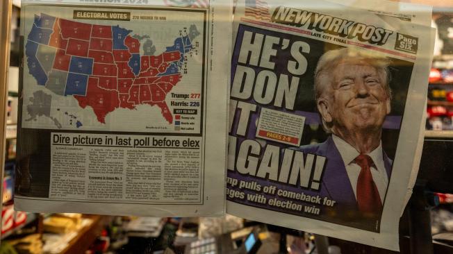 Las portadas que reportan el triunfo de Trump en Estados Unidos.