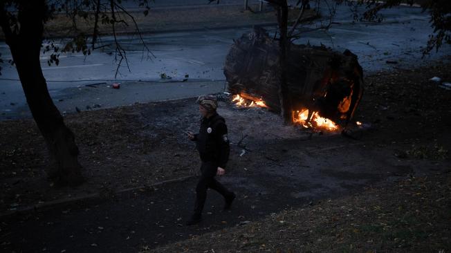 Daños causados por un bombardeo ruso en Slaviansk, Ucrania. "Es una lucha muy dura", dijo un funcionario de EU.