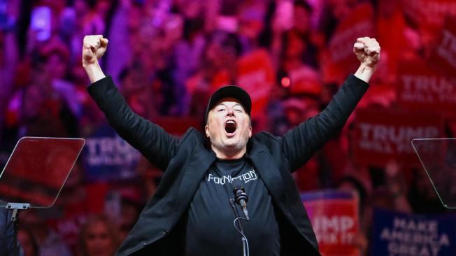 Elon Musk durante un mitin de Donald Trump en el Madison Square Garden de Nueva York.