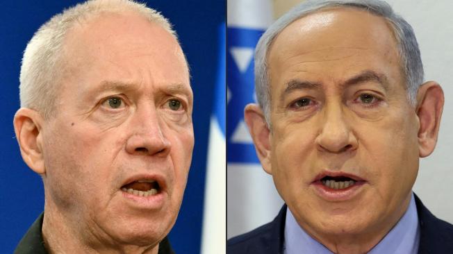 El exministro de Defensa de Israel Yoav Gallant y el primer ministro Benjamin Netanyahu.