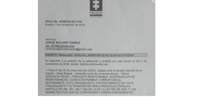 Respuesta de la Fiscalía