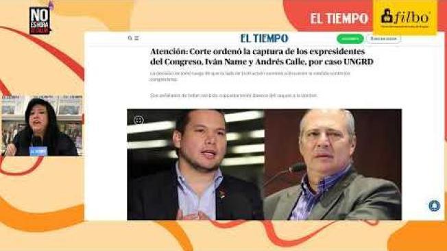  Captura de los expresidentes del Congreso, Iván Name y Andrés Calle, por caso UNGRD