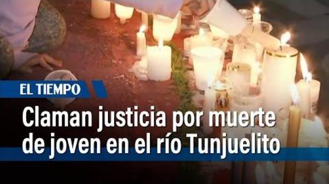 En Usme, familiares y vecinos realizaron una velatón por David Nocua, quien había desaparecido el jueves y fue hallado muerto dos días después