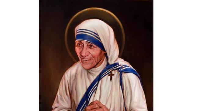 Retrato oficial de la canonización de la madre Teresa de Calcuta.