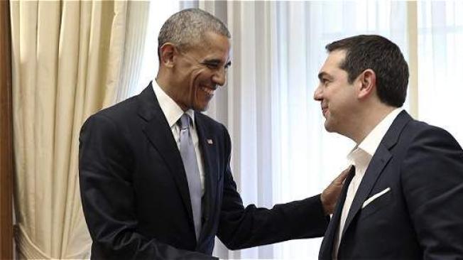 El presidente de Estados Unidos, Barack Obama y el primer Ministro griego, Alexis Tsipras. EFE