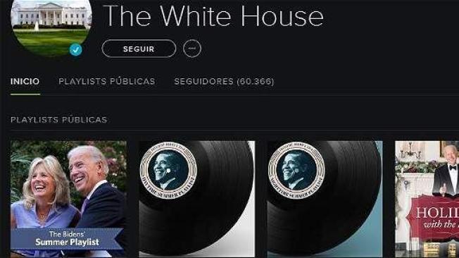 Cuenta de Spotify de la Casa Blanca con canciones para momentos especiales.