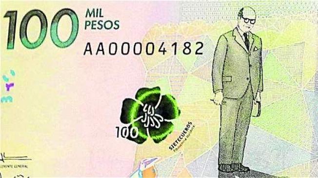 billete de 50000 pesos con la imagen de gabo