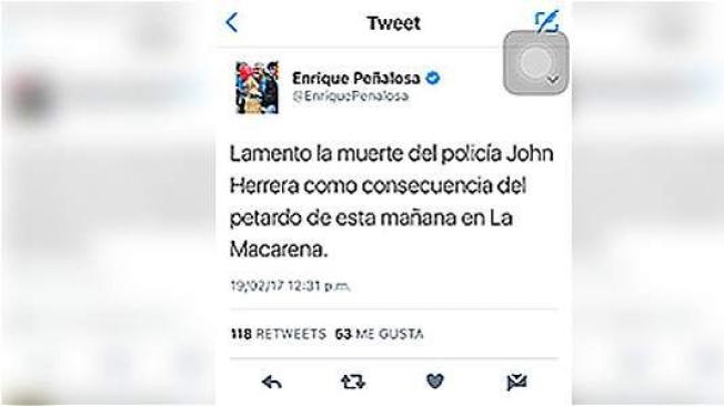 Los tuits de Enrique Peñalosa (eliminado) y de la Alcaldía de Teusaquillo.