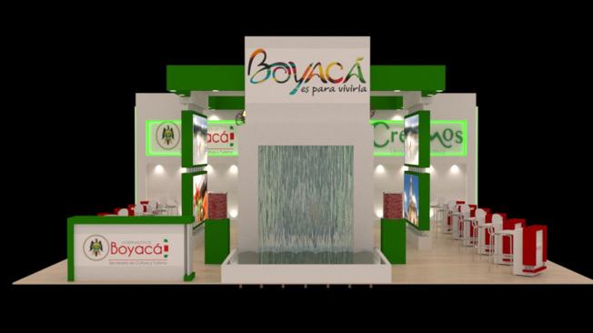 Este es el diseño del stand de Boyacá para Anato. Allí todos los días habrá muestras musicales, de danza y de poesía costumbrista.