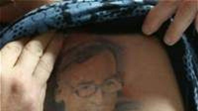 Tatuaje que se hizo Juan Jose Herrera con la imagen de su padre Ismael Enrique Arciniegas.