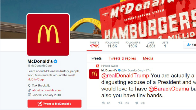 Supueesto tweet Mcdonald's contra Doland Trump