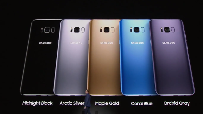 El Samsung Galaxy S8 estará disponible en cinco colores.