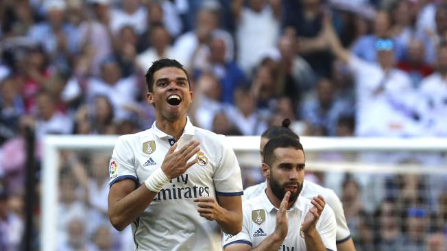 Pepe celebra su gol.