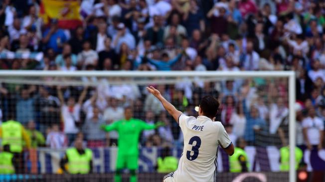 Pepe celebra su gol.