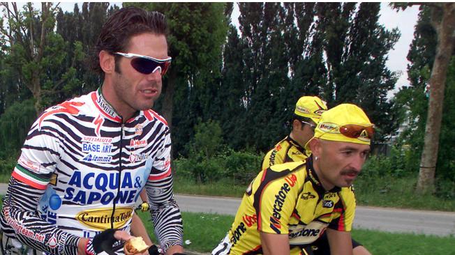 Marco Pantani y Marco Cipollini en el Giro de Italia.