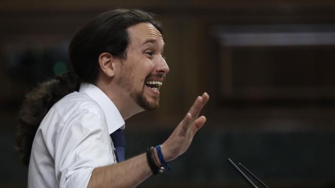 Pablo Iglesias, líder del partido de izquierda Podemos, quien propuso la moción de censura contra Mariano Rajoy y además se propuso como presidente alternativo.